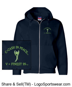 Custom Full Zip Hoodie Front (Embroidered) Champion Adult Powerblend Design Zoom